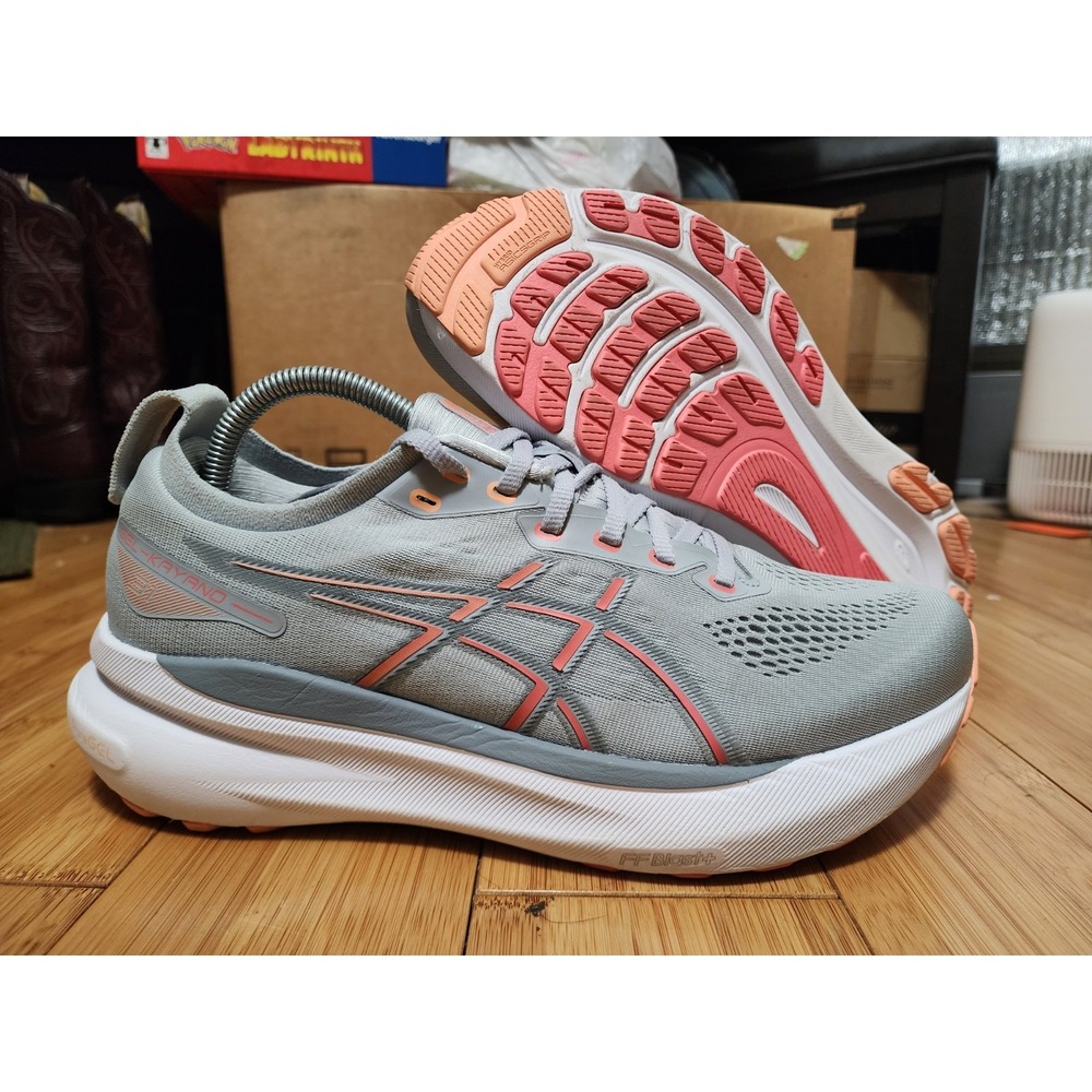 Asics Gel Kayano 31 Women 10 Piedmont Grey Papaya Running Shoes 1012B670